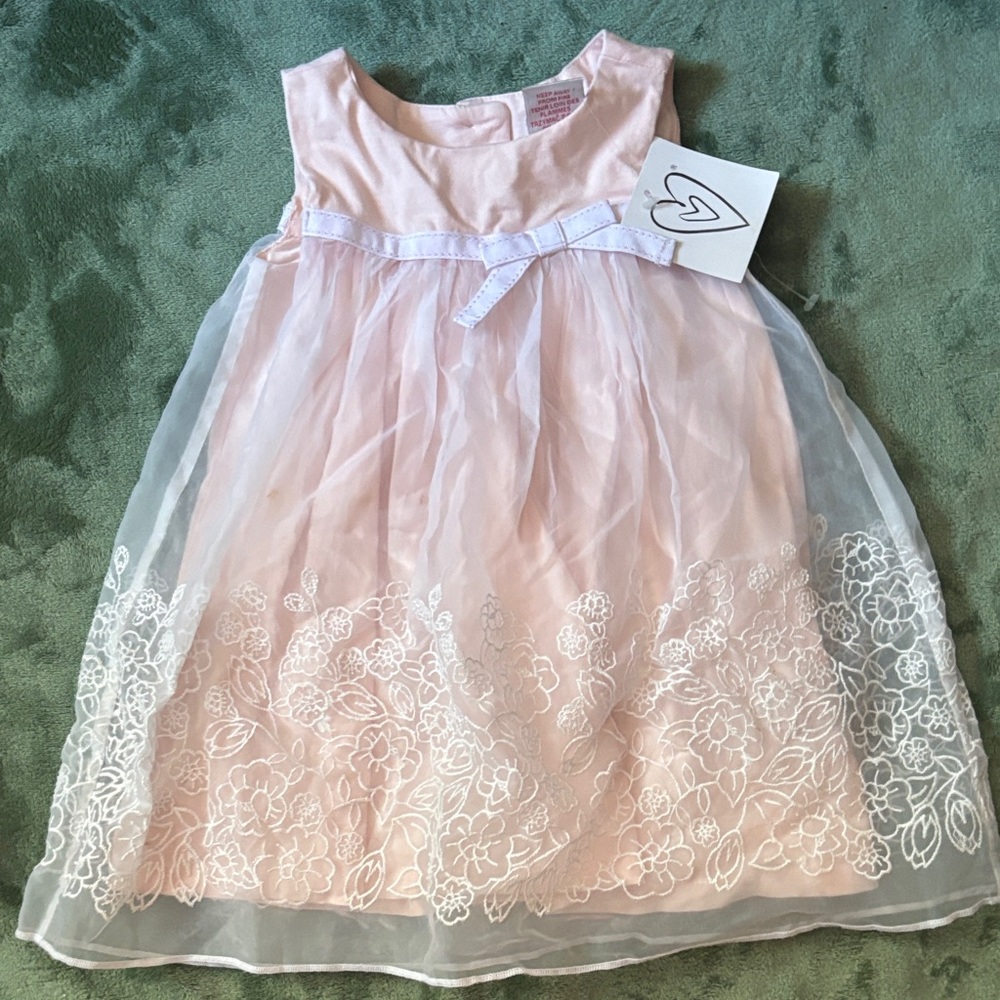 Pink and White Floral Dress